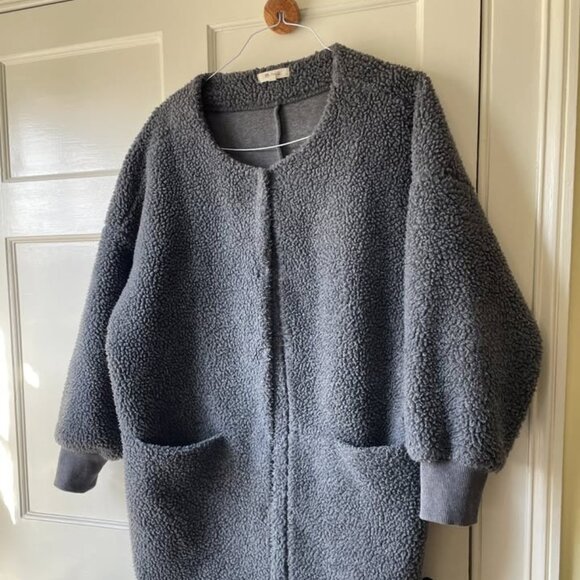Madewell Bonded Cocoon Sherpa Coat sz L - Picture 7 of 8